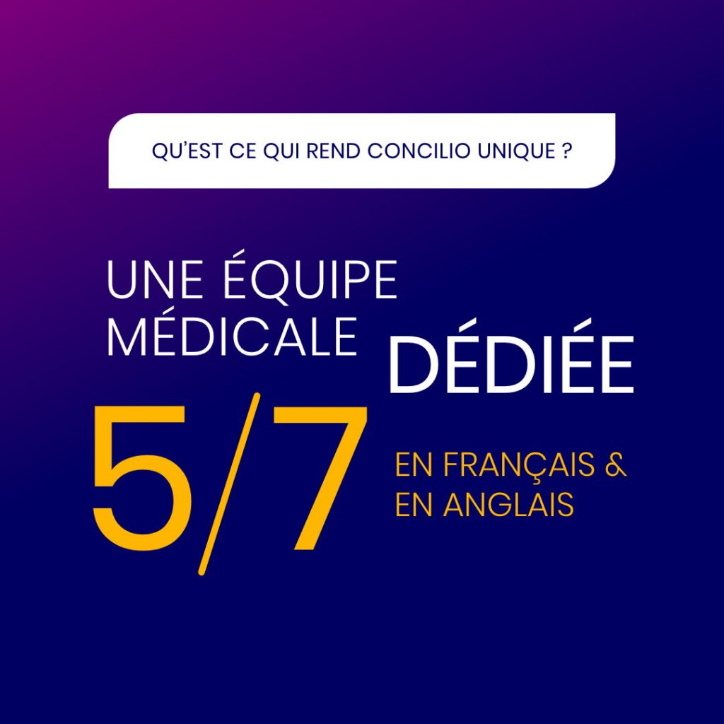 Une équipe médicale dédiée 5/7 en français et en anglais