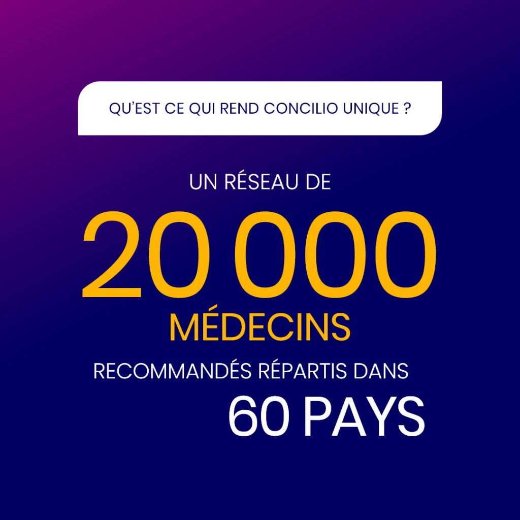 Un réseau de 20 000 médecins recommandés répartis dans 60 pays